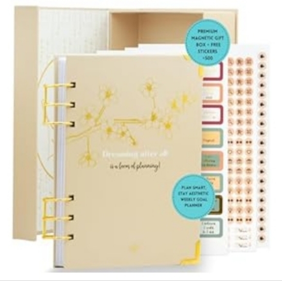 Planner Undated Weekly Monthly Tan Apricot Color Brand New - Picture 1 of 6